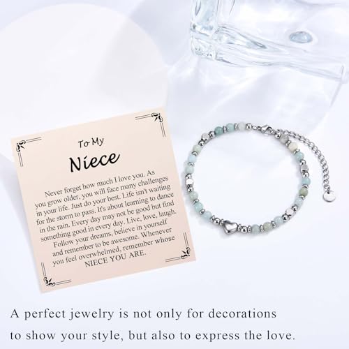 Bracelet Gifts for Girls Women, To My Daughter Granddaughter Niece Sister Natural Stone Beaded Bracelet Christmas Valentines Mothers Easter Graduation Birthday Gifts for Girls Her Women4