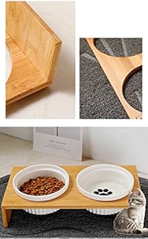 Amazon N S餌入れ 竹製 ペット用食器台 犬用 猫用 食器台 餌台 犬猫えさ入れ ごはん皿 水入れ フードボウルスタンドセット ｔｙ 食器 ボウル 通販