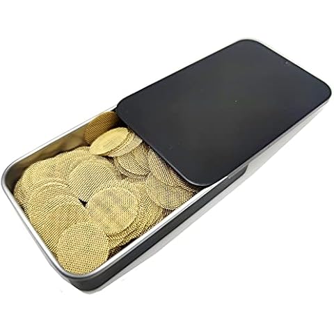 200 Pieces Brass 5/8 Pipe Screens, 100% Brass 0.63 Inch Screens, Metal Screen with Black Storage Box Cover