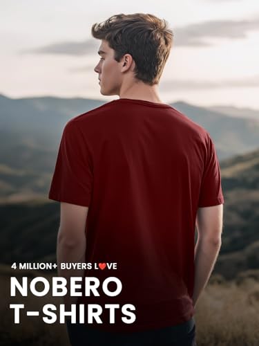 Image of Nobero Men's Regular Graphic Printed T-Shirt for Men | Soft Cotton | Classic Fit | Printed Casual Tshirt for Men