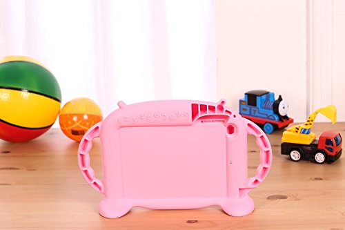 Kids Case For Ipad Mini 5/4/3/2/1 Shockproof Silicone Protective Cover Handle Stand Case Fit Apple New Ipad Mini 5Th Generation 7.9" 2019 [Chinfai Cartoon Robot Series] (Pink) #TOP5