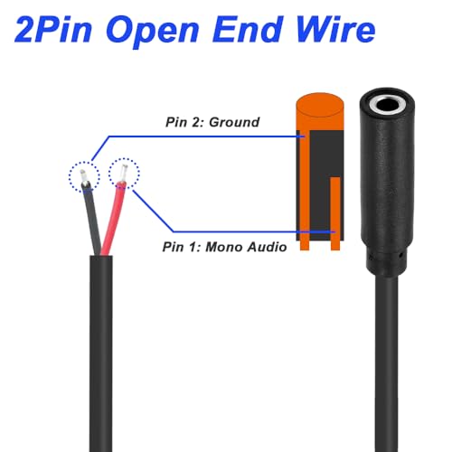 Repuesto conector Jack 3.5mm hembra a cable abierto, pack 10 miniatura 5