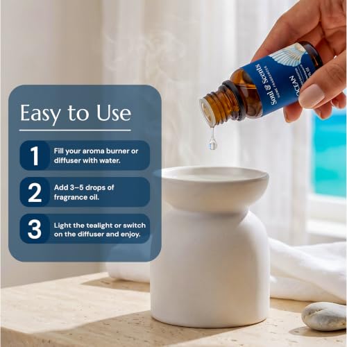 Image of Soul & Scents 15ml Ocean Fragrance Oil | Aroma Diffuser Oil for Vaporizer Reed Diffuser Oil Burner | Candle & Soap Making | Aromatherapy | Freshener | Long Lasting Home Bedroom Office Spa