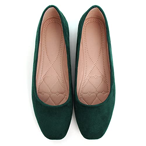 Image of ChaiRong Zhou Women Square Toe Ballets Flats Comfort Slip On Walking Shoes for Driving