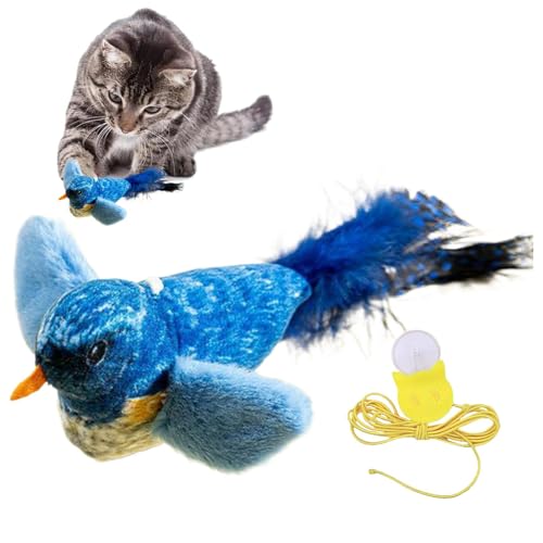 Chirping Bird Cat Toy, Interactive Bird Toy, Touch Activated Cat Toy, Realistic Chirping Toy, Tweeting Cat Toy, Kitten Exercise 