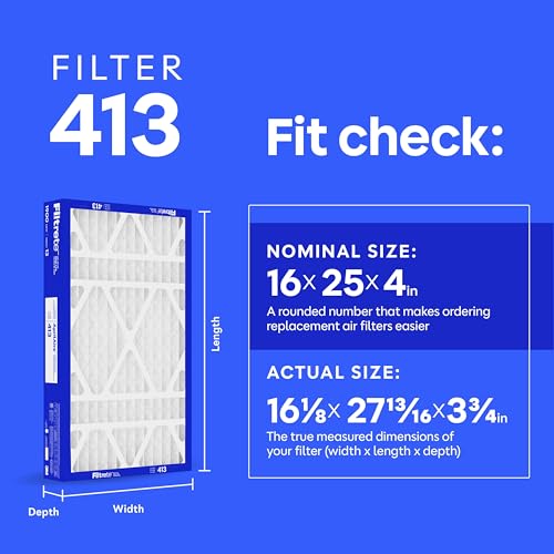 Image of Filtrete 413 Air Filter Replacement, MERV 13, MPR 1900, 1 HVAC Filter | Allergens, Bacteria & Virus, Designed To Fit Systems Using AprilAire 413 Replacement Filters, 12-Month AC /Furnace Filter