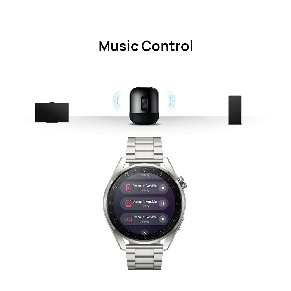 HUAWEI WATCH 3 Pro - Montre connectée 4G avec surveillance de la santé toute la journée, appels indépendants, SpO2 24h/24 et 7j/7, GPS intégré, bracelet en titane