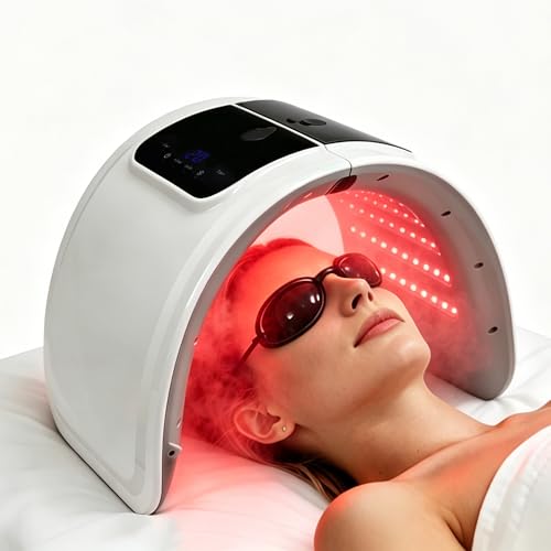 Masque de beauté lumière rouge LED 7 couleurs avec fonction pulvérisation pour soin visage maison