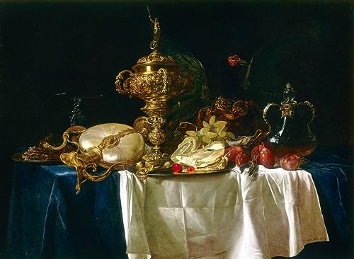 Tableau Nature morte de vases et de fruits Willem Van Aelst Toile 60x90cm