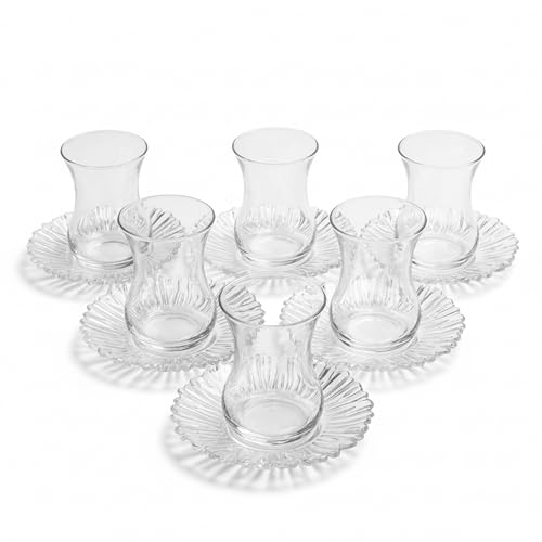 Der-Porzellan-Laden by Pasabahce Aurora Teegläser 160 ml 12er Set Tee Gläser aus Kristallglas spülmaschinengeeignet