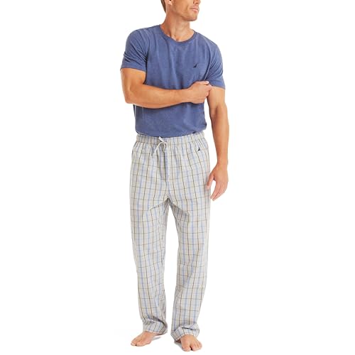 Image of Nautica Men's Nautica Sustainably Crafted Plaid Poplin Sleep Pant
