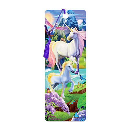 3D LiveLife Marque-page - Licorne Joyeuse de Deluxebase. Marque page Licorne avec illustrations 3D lenticulaires sous licence de l'artiste renommé Michael Searle Cover