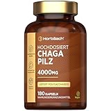 Chaga Pilz Kapseln 4000mg | 180 Capsules | Pilz Extrakt Hochdosiert | Mushroom Supplement | by Horbaach