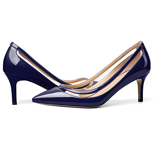 YODEKS Women's Low Heels Pumps Pointy Toe Kitten Heel Daily Pumps Office Work Shoes for Bridal Evening Prom4