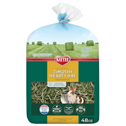 Kaytee Timothy Hearty Hay for Guinea Pigs, Rabbits & Other Small Animals, 48 oz