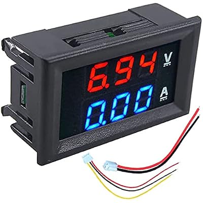 Retoo Voltímetro y Amperímetro Digital 2 en 1 Mini, Pantalla LED 0,28", Precisión 1%, Rango 0-100A, Calibración, Diseño Compacto, Medición Profesional para Electricistas