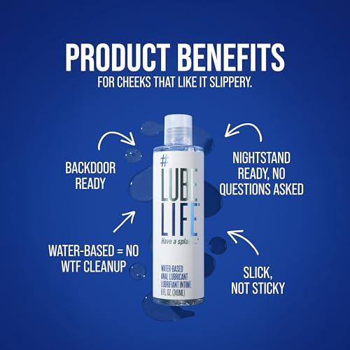 Image of LUBELIFE Water Based Anal Lube, Personal Lubricant, 8oz 2 Pack | Regular anal lube gel for privacy, non-sticky water-based formula, toy and condom compatible, smooth confident glide