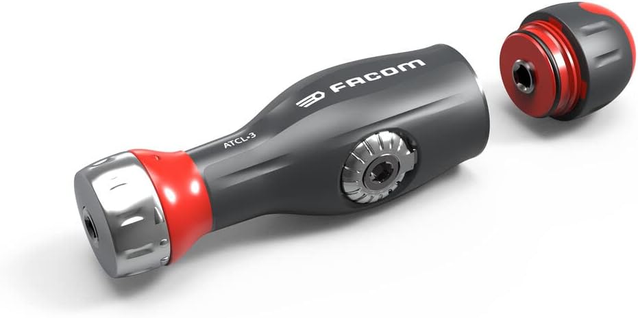 Facom ATCL.3.12PB Protwist Multi-Blade Double-Ratchet Screwdriver Set with 1/4 Inch Socket Composition - Ergonomic Dual-Material Handle - 45 Teeth Ratchet - 12 Pieces