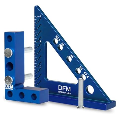 DFM Tool Works Woodworking Precision Bundle - Small Square Center Finder & Small Carpenters Square Work Tool - Accurate Line Transfers, Precision Marking, and Pocket-Sized Convenience - Made in USA Cover
