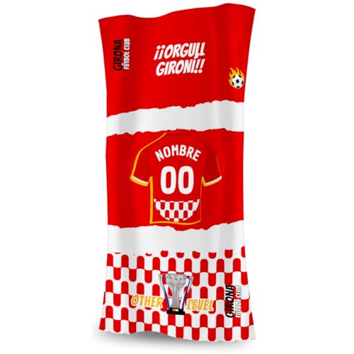 DEREGALOOS Toalla Personalizada con Nombre y Equipo de fútbol.