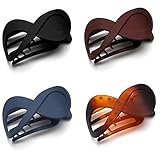 Haarklammer, 4 Stück Groß Damen Haarklammer für Verschiedene Haar, Rutschfest Kunststoff Haarspangen, Vier Farben von Französisch Haarklaue Clips für Frauen Mädchen