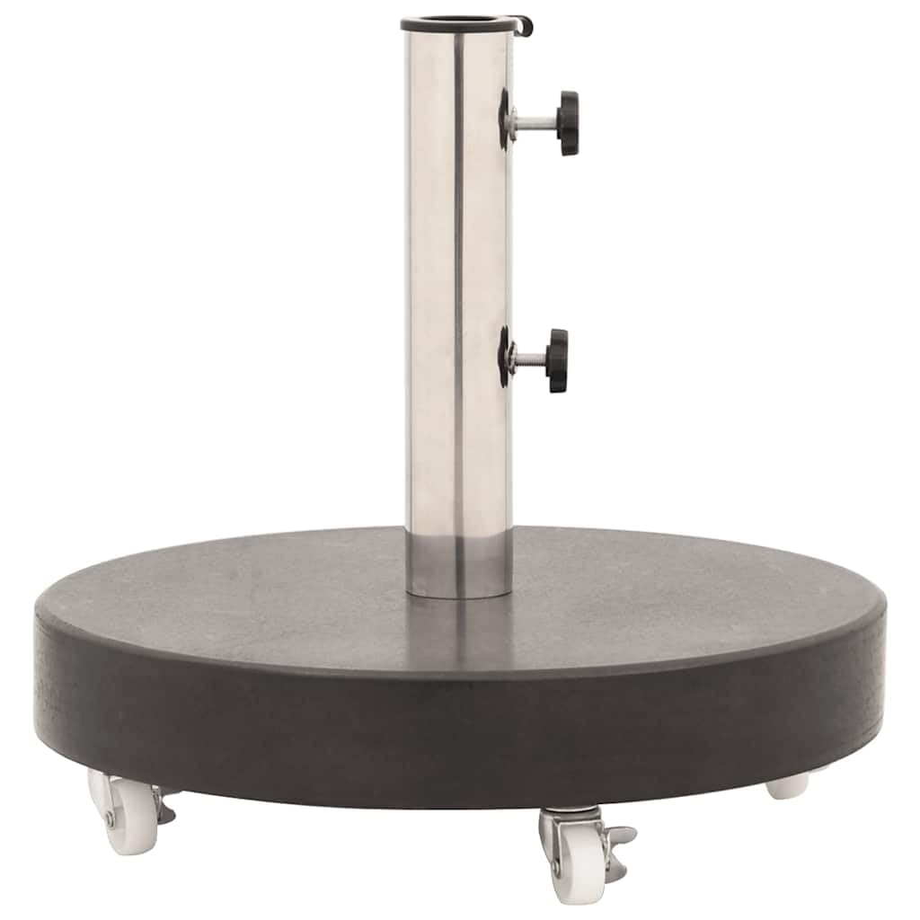 Tomostar Pied de Parasol avec roulettes, Support Socle de Parasol Base de Lestage Granite 30 kg Rond Noir
