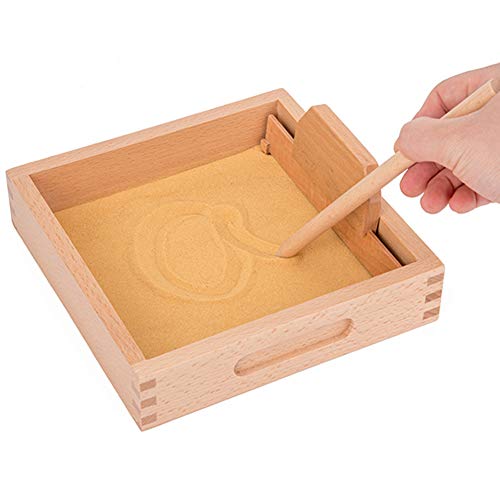 Best Deals! ocijf179 Letter Formation Sand Tray with Wooden Pen Alphabet Number Learning Kids Toy,Pe...