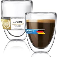 Dimono®️ Doppelwandiges Espressoglas 80ml Espresso-Tasse aus Borosilikat-Glas (2 Stück) – Ansicht 1
