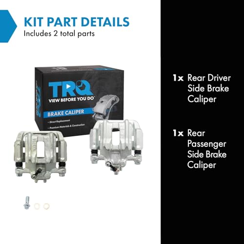 Image of TRQ Rear Driver and Passenger Side Brake Caliper Set Caliper Brackets Hardware Compatible with 91-95 Acura Legend 96-98 Acura RL 95-98 Honda Odyssey 96-99 Isuzu Oasis