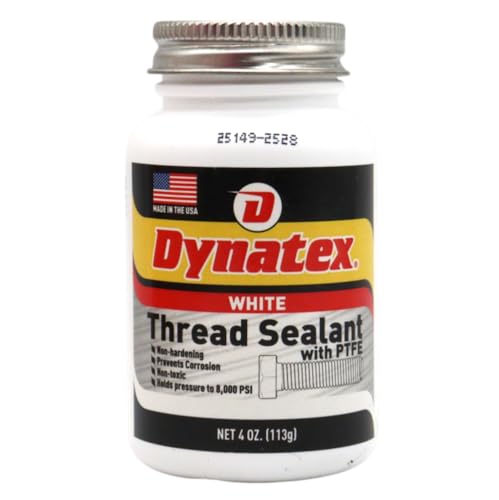 Dynatex Thread Sealant with PTFE 4 oz Bottle - Non-Toxic, Non-Drying, Leak-Proof Seal, No Lead/Graphite, Ideal for Pipe Fittings (Single)