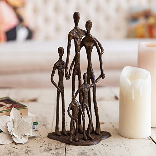 Danya B. Home Shelf Décor (Zd11021) - Sand Casted Metal Art Bronze Sculpture Family Of Five - Lined With Velveteen #TOP1