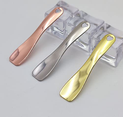 3Pcs Metal Cosmetic Spoon Makeup Spatula Beauty Spoons Scoop Skincare Spatula Mini Mask Facial Reusable Scoop Tool For Cream Lotions Home Salon(3 Colors) #TOP5