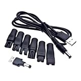 シェーバー充電コンバータコネクタDCコネクタ電気スタンド美容機器用多機能交換アダプタ, 7個とUSBケーブル