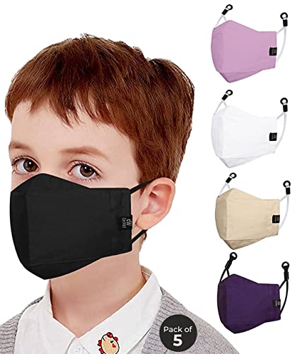 Cenwell Cotton 5 Pcs Kids 3D Anti Pollution Mask For School, 6 Layer, Reusable, Washable, Breathable Stylish Face Mask With Adjustable Earloops For Boys Girls Students (Multicolor) (B09S5DX5XD) Amazon Price History, Amazon Price Tracker