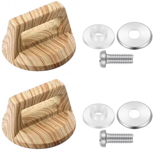 SHENGYIYISHENG Pot Lid Top Replacement Knob Universal Pan Lid Holding Handles Wood Grain Cookware Pot Hand Grip Knob with Screws for Kitchen Cookware (Wood Color, 2 Pcs)