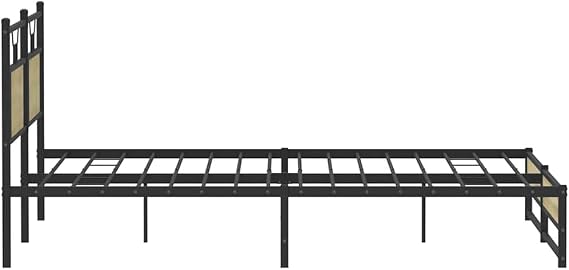 vidaXL Metal Bed Frame without Mattress Sonoma Oak 180x200 cm Super King