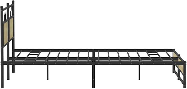 vidaXL Metal Bed Frame without Mattress Sonoma Oak 180x200 cm Super King