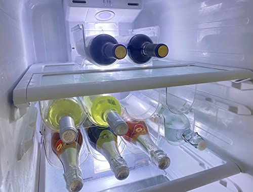 Okitchen Set Of 2 Stackable Tabletop Wine Rack, Free-Standing Counter Top Water Bottle Storage Organizer, Plastic Wine Rack For Kitchen Countertop, Cabinet And Fridge Organization, 1-Bottle 2 Packs #TOP4