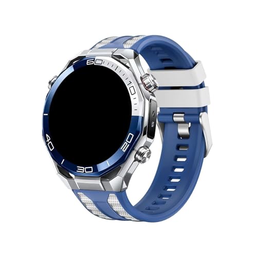[PLYYQZM] 22 �~�����[�g���{�^���N�C�b�N�����[�X�X�g���b�v for Huawei GT6 GT5 Pro 46mm�V���R���o���h For Huawei Watch 5 4 Ultimate 2 �����u���X���b�g(Blue white,For W