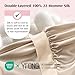 YFONG 100% 22 Momme Mulberry Silk Bonnet for Sleeping Women, Larger Double Layer Silk Hair Wrap for Curly Short Long Hair, Non-Slip Sleep Cap Turban with Elastic Tie Band for Hair Care, Champagne