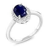 [Gem Stone King] 1.8カラット 天然 サファイア リング 指輪 レディース 天然 ダイヤモンド シルバー925 サイズ18号 9月 誕生石 誕生日プレゼント