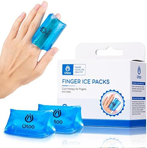 Finger and Toe Cold Gel Ice Pack，Latex Free, Non-Toxic, Reusable Compression Sleeve for Finger/Toe Injuries, Arthritis, Tendonitis, Gout, Sprains - Two Pack