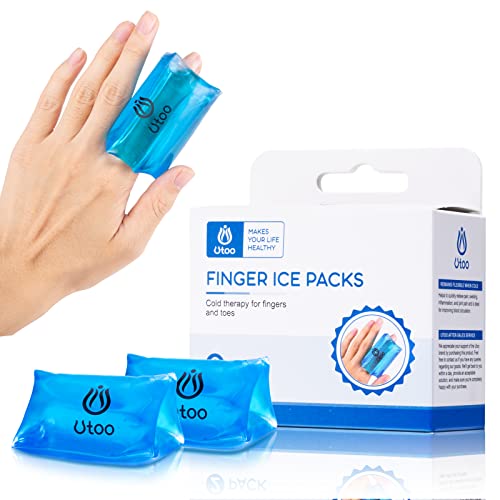 Finger And Toe Cold Gel Ice Pack，Latex Free, Non-Toxic, Reusable Compression Sleeve For Finger/Toe Injuries, Arthritis, Tendonitis, Gout, Sprains - Two Pack #TOP3