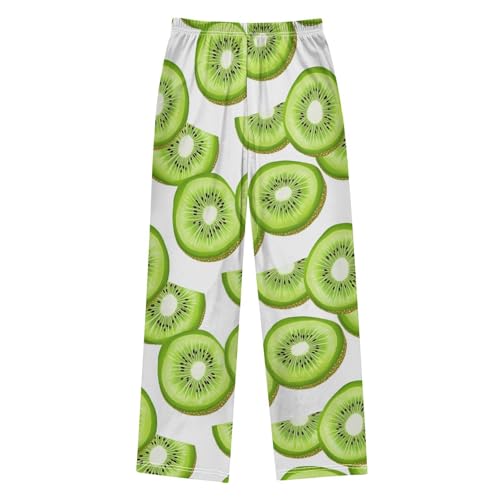 Kiwi Fruit Slice Boys Pants Boys Athletic Pants Long Pant for Boywith Pockets Wide-Leg Size 6-14Y2