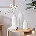 Small White Ceramic Vase Set of 3, Boho Modern White Flower Vase Room Decor, Farmhouse Decor, Vases for Your Kitchen, Bathroom, Bedroom, Living Room, Office&Shelf Centerpiece Table Decorations