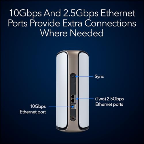 Image of NETGEAR Orbi 970 Series Quad-Band WiFi 7 Mesh Add-on Satellite (RBE970) - Works with Orbi RBE972S and RBE973S, Adds Coverage Up to 3,300 sq. ft., BE27000 802.11be (Up to 27Gbps)