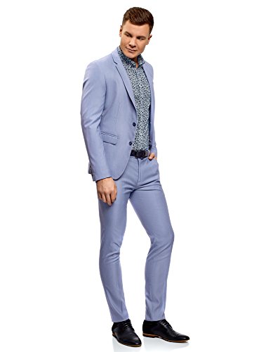 Oodji Ultra Uomo Blazer Slim Classico, Blu, 48