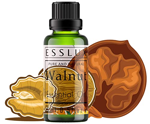 Image of Esslux Walnut Essential Oil - 100% Pure Natural Oil for Skin, Hair & Aromatherapy | Nourishing Walnut Oil for Moisturization & Wellness | Ideal for Diffuser & Soap Making - 15 ML