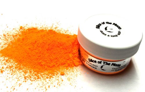 UV Tangerine Fluorescent - Polvo Fluorescente ultravioleta de Mandarina, 15 gramos UV Reactive Polvo para esmalte de uñas, Artes y Oficios, rebanada de la Luna