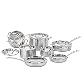 CUISINART MCP-12NCC MultiClad Pro Stainless Steel 12-Piece Cookware Set, Silver